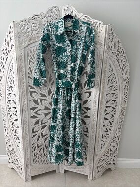 Guadalupe Design Meredith Floral Shirtwaist Midi Dress
